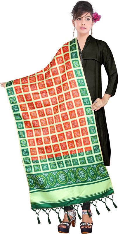 Cotton Silk, Silk Blend Printed Multicolor Women Dupatta