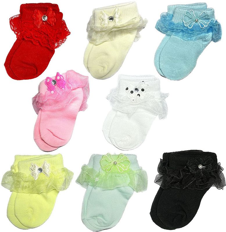 Baby Girls Self Design Calf Length  (Pack of 4)