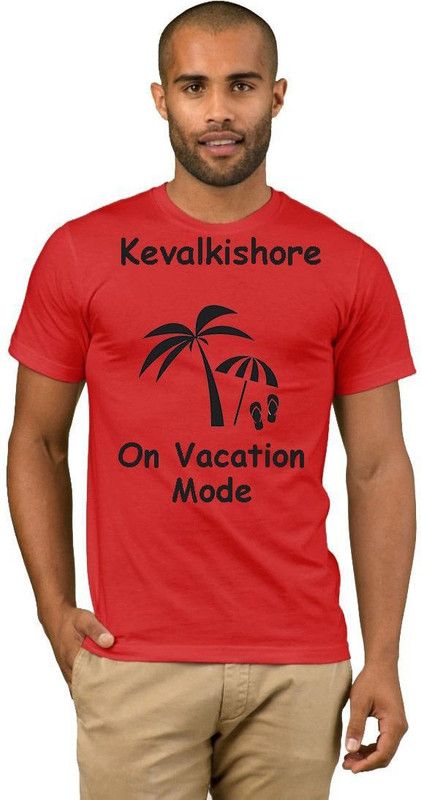 Kevalkishore On Vacation Holiday Mode Men Printed Round Neck Cotton Blend Red T-Shirt