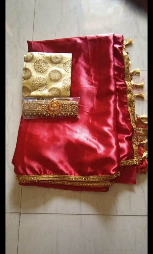 Embellished Bollywood Dupion Silk Saree  (Maroon)