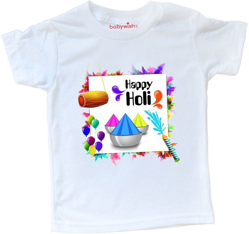 Boys & Girls Typography Polycotton T Shirt  (White, Pack of 1)