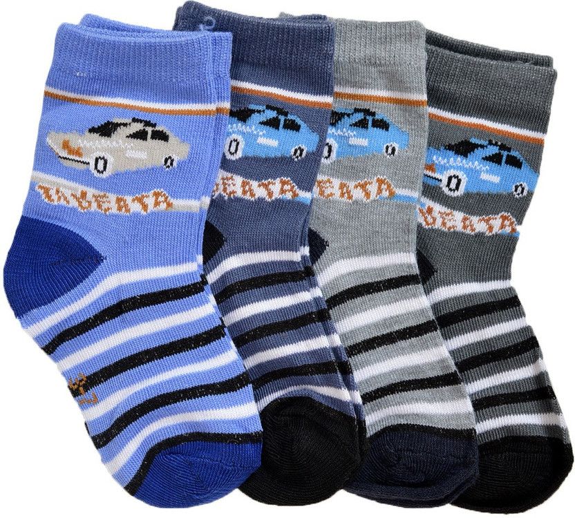Boys & Girls Striped, Printed Ankle Length  (Pack of 4)