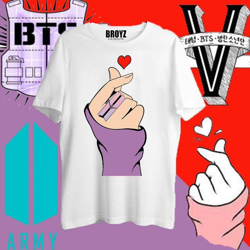 bts t shirt Women Printed Round Neck Polyester White T-Shirt