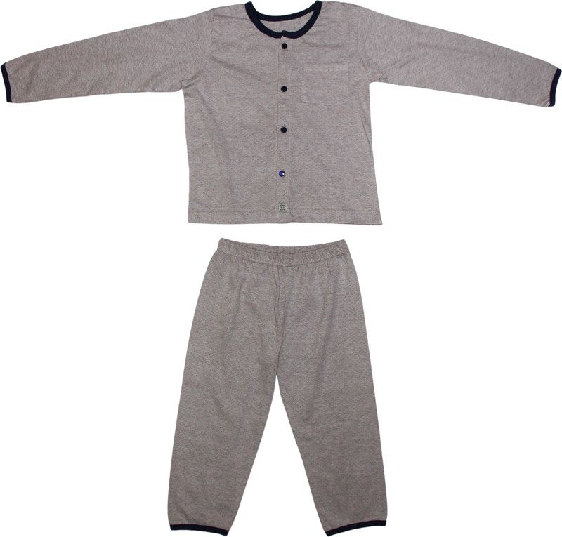 Baby Boys & Baby Girls Casual Vest Pyjama  (Grey)