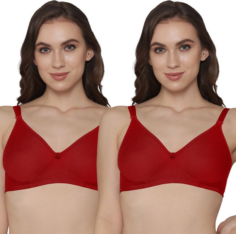 Pack of 2 Women Everyday Non Padded Bra  (Red, Red)