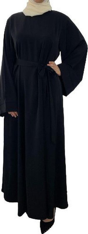 BROKE BRAND Plane Black Abaya With A Nida Fabric With Dupatta Poly Silk Solid Abaya With Hijab  (Black)