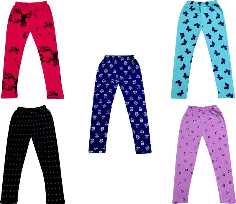 Legging For Girls  (Purple Pack of 5)