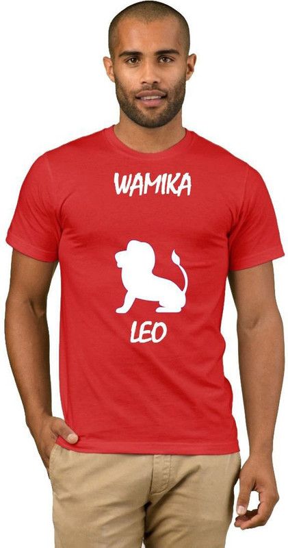 Wamika Zodiac Leo Style Fashion V07 Men Printed Round Neck Cotton Blend Red T-Shirt