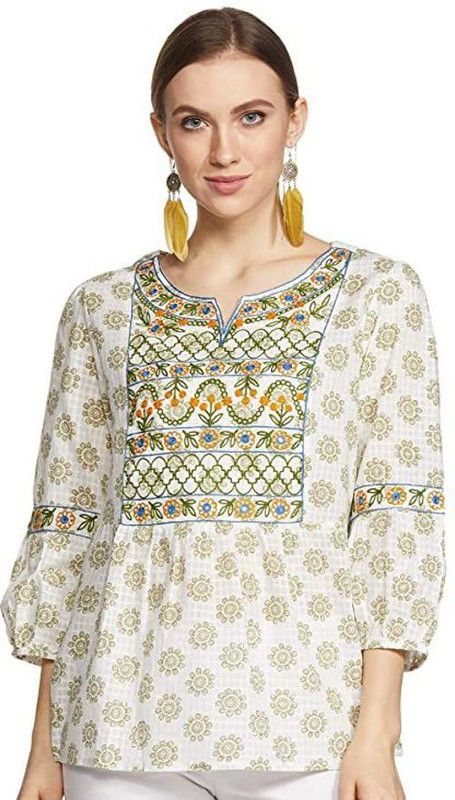 Women Washed Cotton Rayon Gown Kurta  (Multicolor)