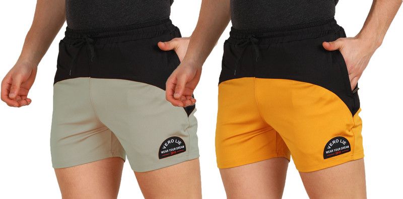 Pack of 2 Color Block Men Multicolor Regular Shorts