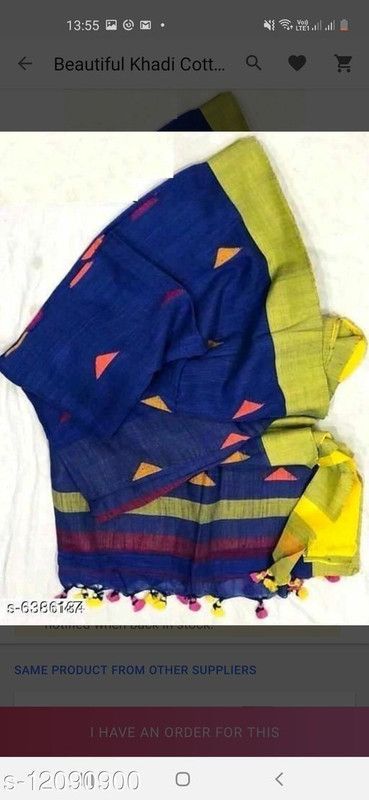 Daily Wear Pure Silk Saree  (Dark Blue)