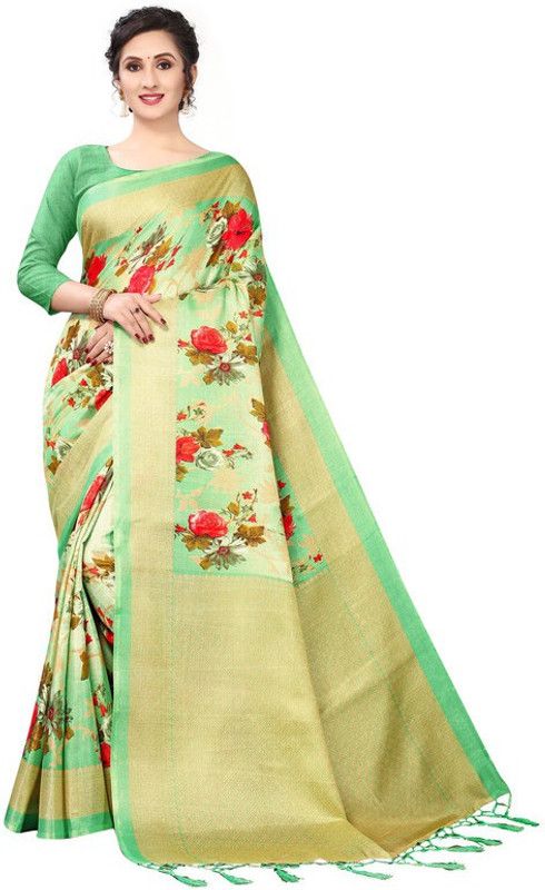 Printed Daily Wear Pure Silk Saree  (Multicolor)