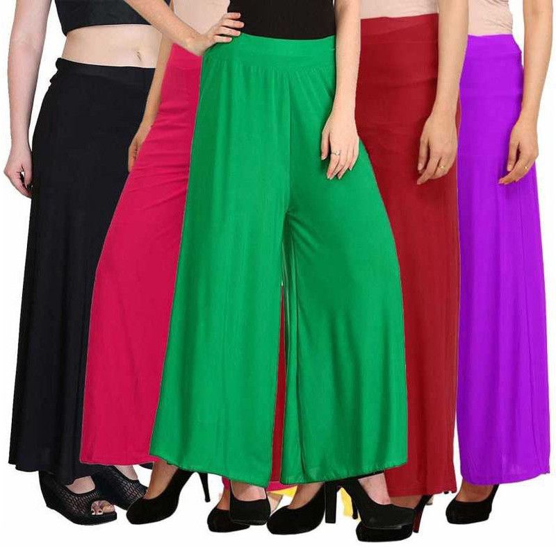 Women Regular Fit Dark Green Lycra Blend Trousers