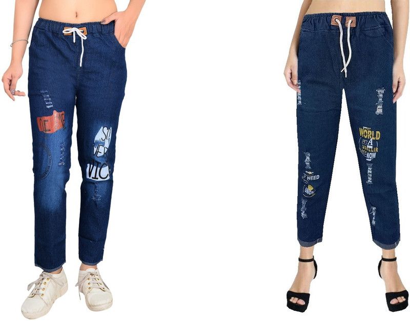 JEGFIT Jegging For Girls  (Blue, Pack of 2)