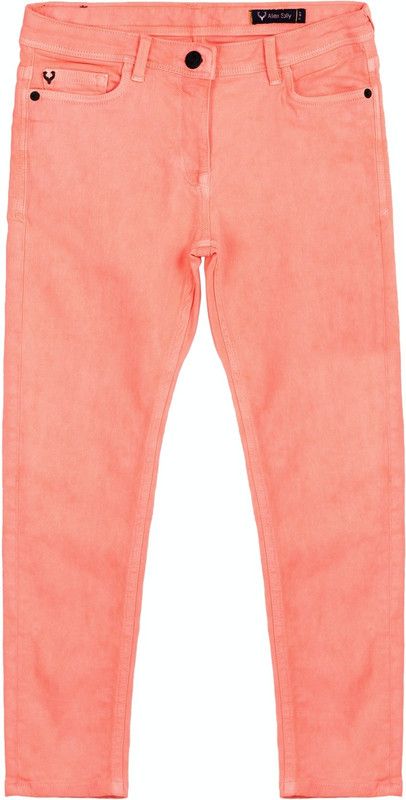 Girls Slim Mid Rise Pink Jeans