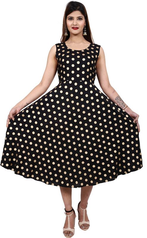 Women Maxi Black, Beige Dress
