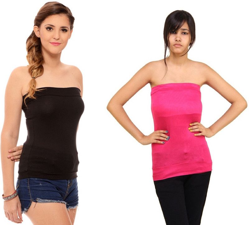 Women Black, Pink Tube