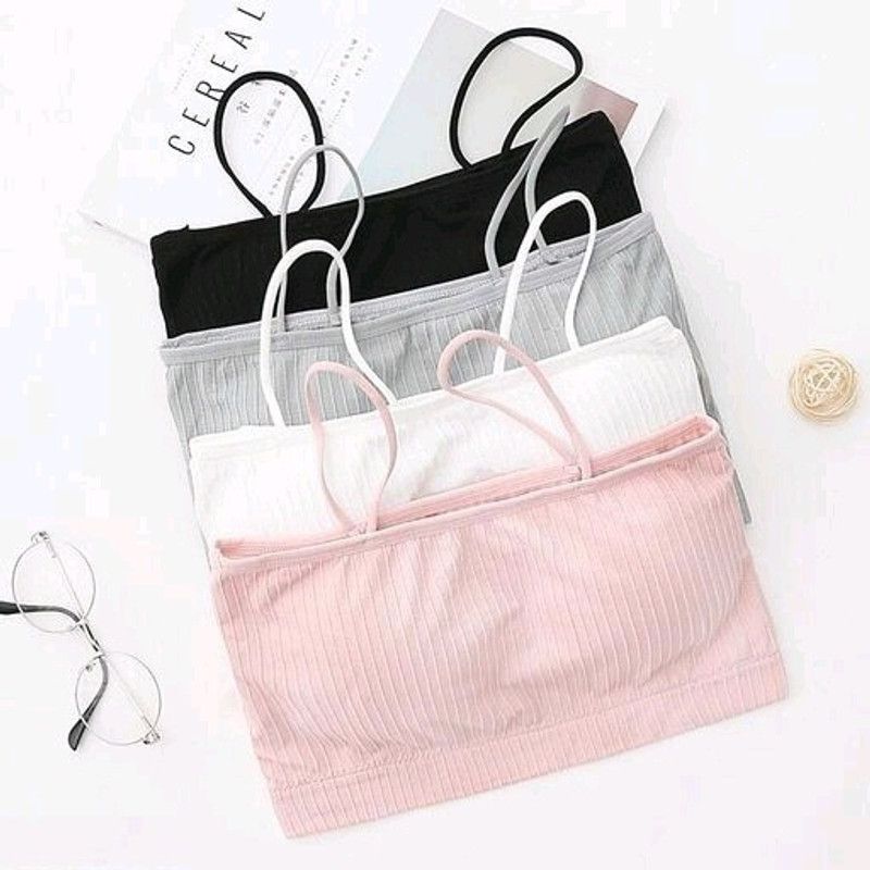 Women Cami Bra Lightly Padded Bra  (Black, Pink, White, Grey)