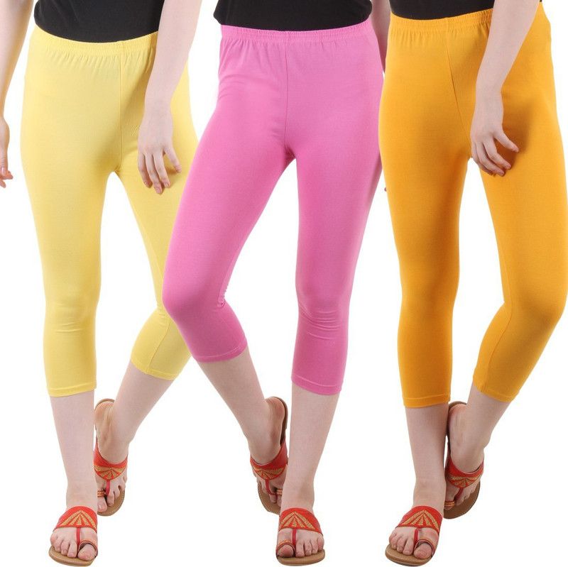 Women Pink, Yellow Capri