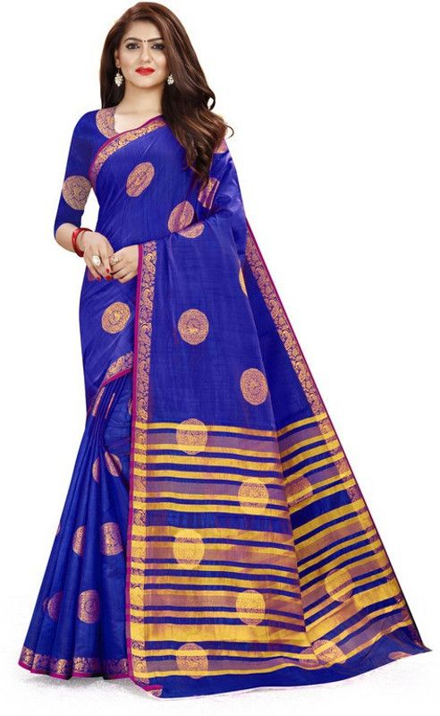 Woven Bollywood Tussar Silk Saree  (Blue)