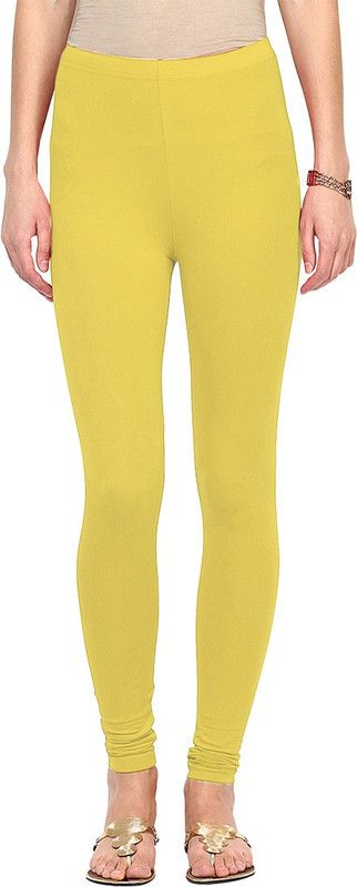 SP Weella Churidar Ethnic Wear Legging  (Yellow, Solid)