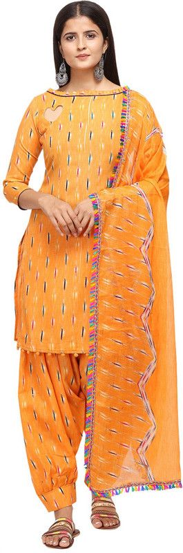 Unstitched Cotton Silk Salwar Suit Material Striped