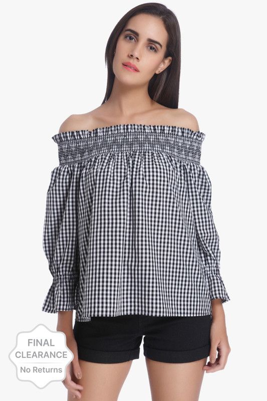 Casual Regular Sleeves Checkered Women Top
