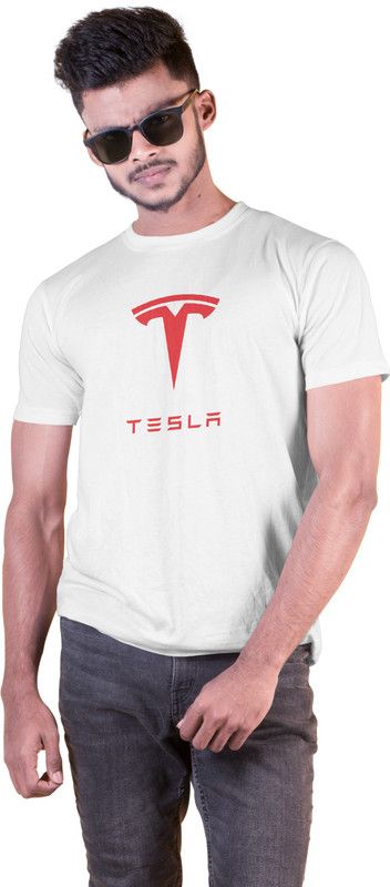 TESLAT5 Men Graphic Print Round Neck Cotton Blend White T-Shirt
