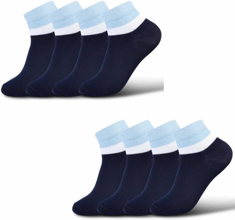 Men & Women Solid Ankle Length  (Pack of 8)