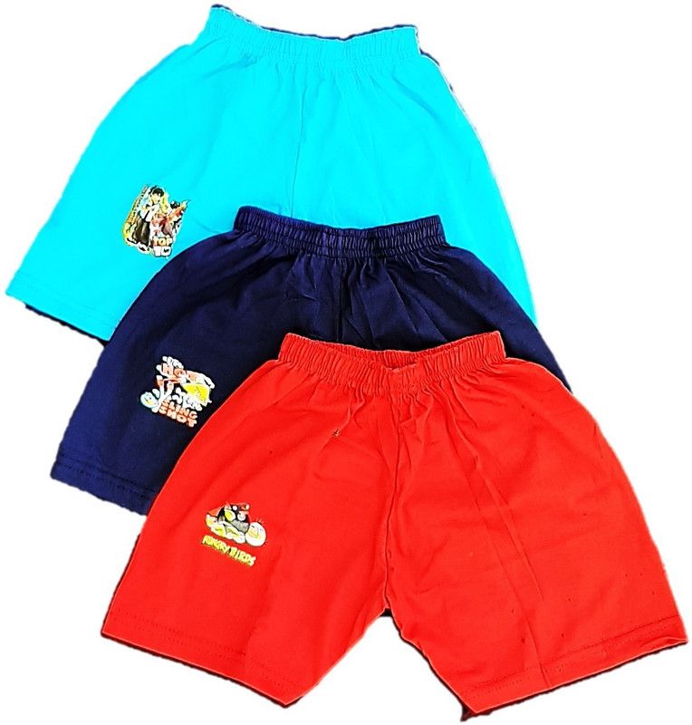 Short For Baby Boys & Baby Girls Casual Printed, Solid Cotton Linen Blend  (Multicolor, Pack of 3)