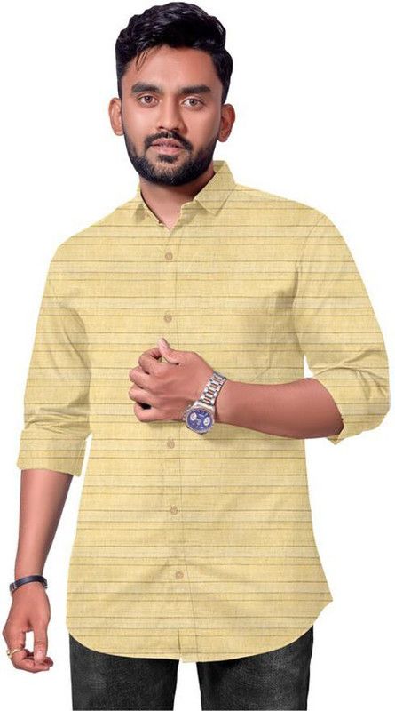 Unstitched Linen Shirt Fabric Striped