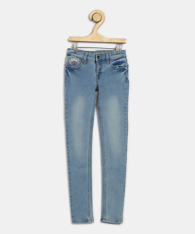 Girls Slim Low Rise Blue Jeans