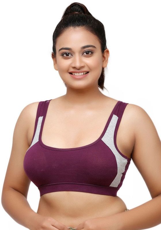 Women Full Coverage Lightly Padded Bra  (Grey, Purple)