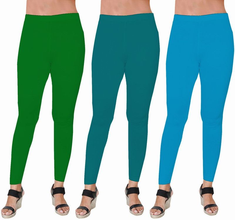 Lw Fashion Club Ankle Length Western Wear Legging  (Green, Dark Green, Solid)