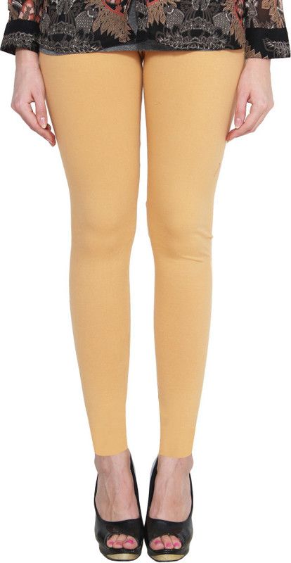 Elssha Ankle Length Western Wear Legging  (Gold, Solid)