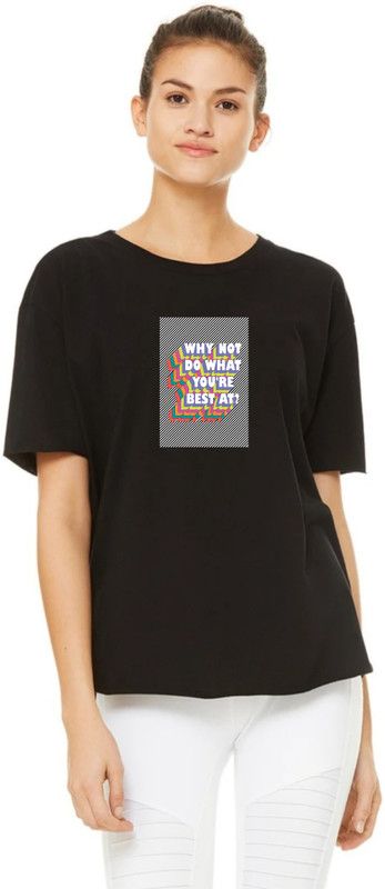 TSHIRTTODAYSOLID, WOMANTSHIRT, BOYFRIENDTSHIRTSOLID, GIRLPRINTEDBOYFRIENDTSHIRT Women Printed Round Neck Cotton Blend Black T-Shirt