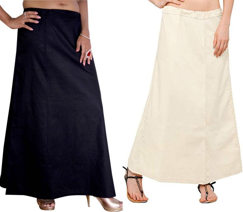Apparelhado Cotton_combo_BLACK_KERALA CREAM 44L Pure Cotton Petticoat  (Large)