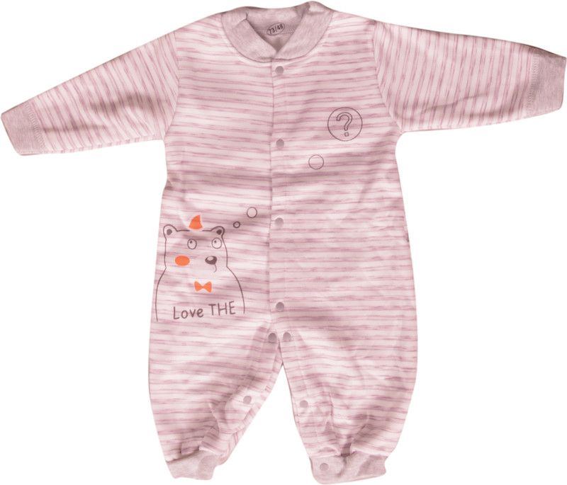 Romper For Baby Boys & Baby Girls Casual Printed Cotton Blend  (Purple, Pack of 1)