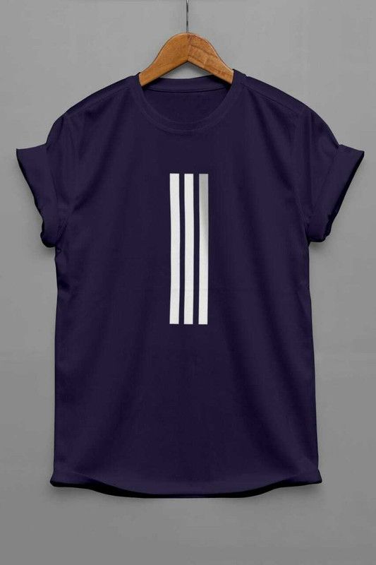 Men's Cotton Half Sleeve Solid Regular Fit T-Shirt Men Striped Round Neck Cotton Blend Red T-Shirt
