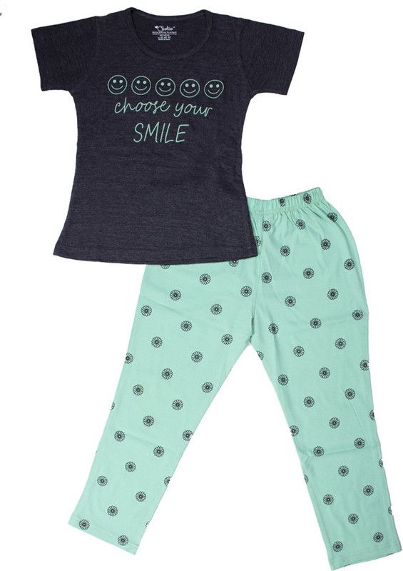 Coolio Girls Casual T-shirt Pant  (Multicolor)