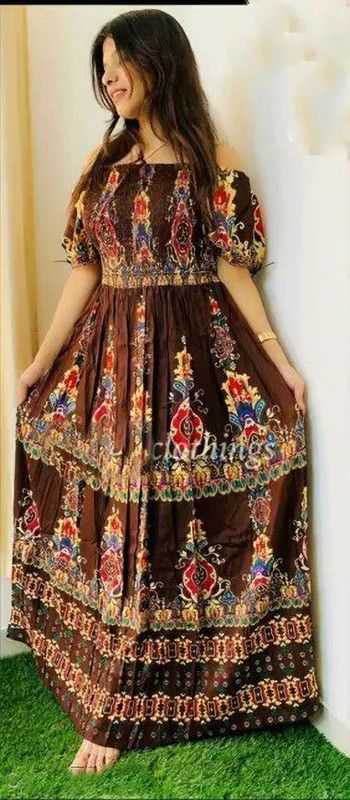 Women Gown Brown Dress
