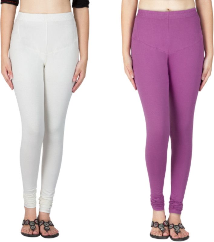 TREND INN Churidar Ethnic Wear Legging  (Purple, Solid)