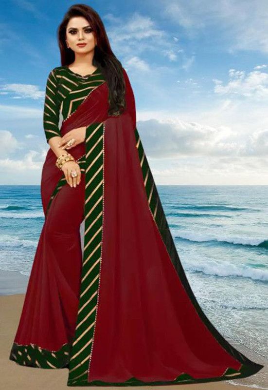 Gadwal Georgette Saree  (Maroon)