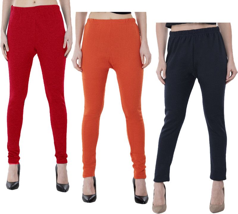 KAVYA Ankle Length Ethnic Wear Legging  (Red, Black, Orange, Solid)