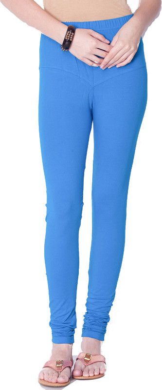 La Melodia Churidar Western Wear Legging  (Light Blue, Solid)