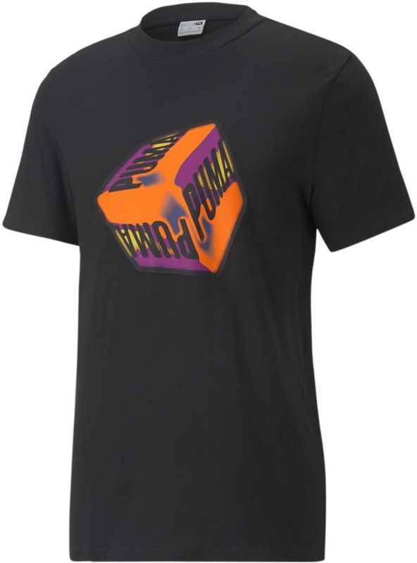 SWxP Graphic Tee Men Printed Crew Neck Pure Cotton Black T-Shirt