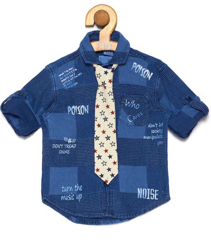 Baby Boys NA Fit Printed Spread Collar Casual Shirt