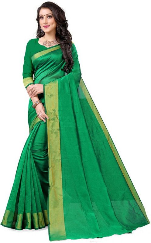 Printed Paithani Georgette Saree  (Green)