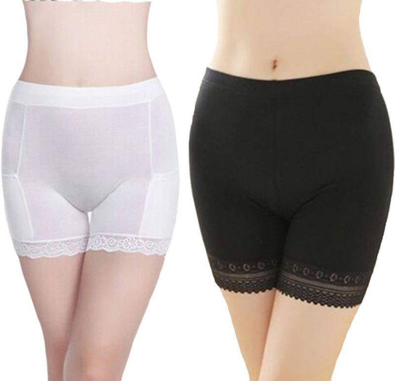 Women Boy Short Black, White Panty