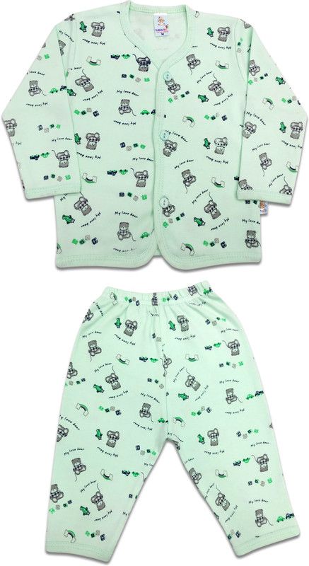 Baby Boys Casual Shirt Pant  (Green)
